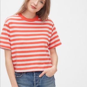 Women’s cropped striped boxy tee NWT